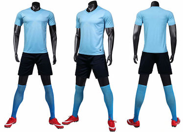 2019 Men Soccer Sets Polyester Good Quality Soccer Uniform Football Shirt Pant With Pockets