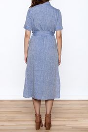 Women Casual Button Down Solid Midi Linen Dresses ladies