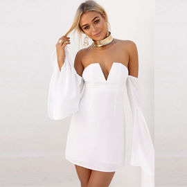 Sexy Women Off shoulder Bodycon White Women Dress