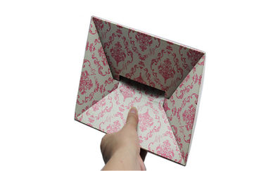 Pink Paper Packaging Gift Box With Tie Sticked / Recycled Plastic Boxes