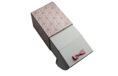 Pink Paper Packaging Gift Box With Tie Sticked / Recycled Plastic Boxes