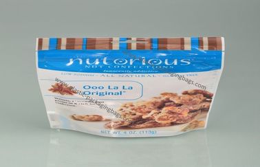 Stand Up Plastic Ziplock Bags , Snack Food Biodegradable Plastic Bags
