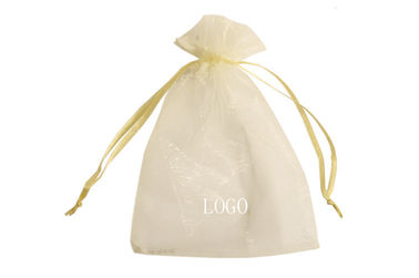 Small Advertising Customized Drawstring Bags , Organza Drawstring Jewelry Pouch