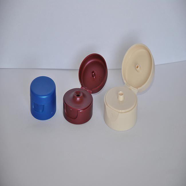 Cosmetic Shampoo Packaging Round Plastic Flip Top Caps INZE-B01